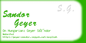 sandor geyer business card